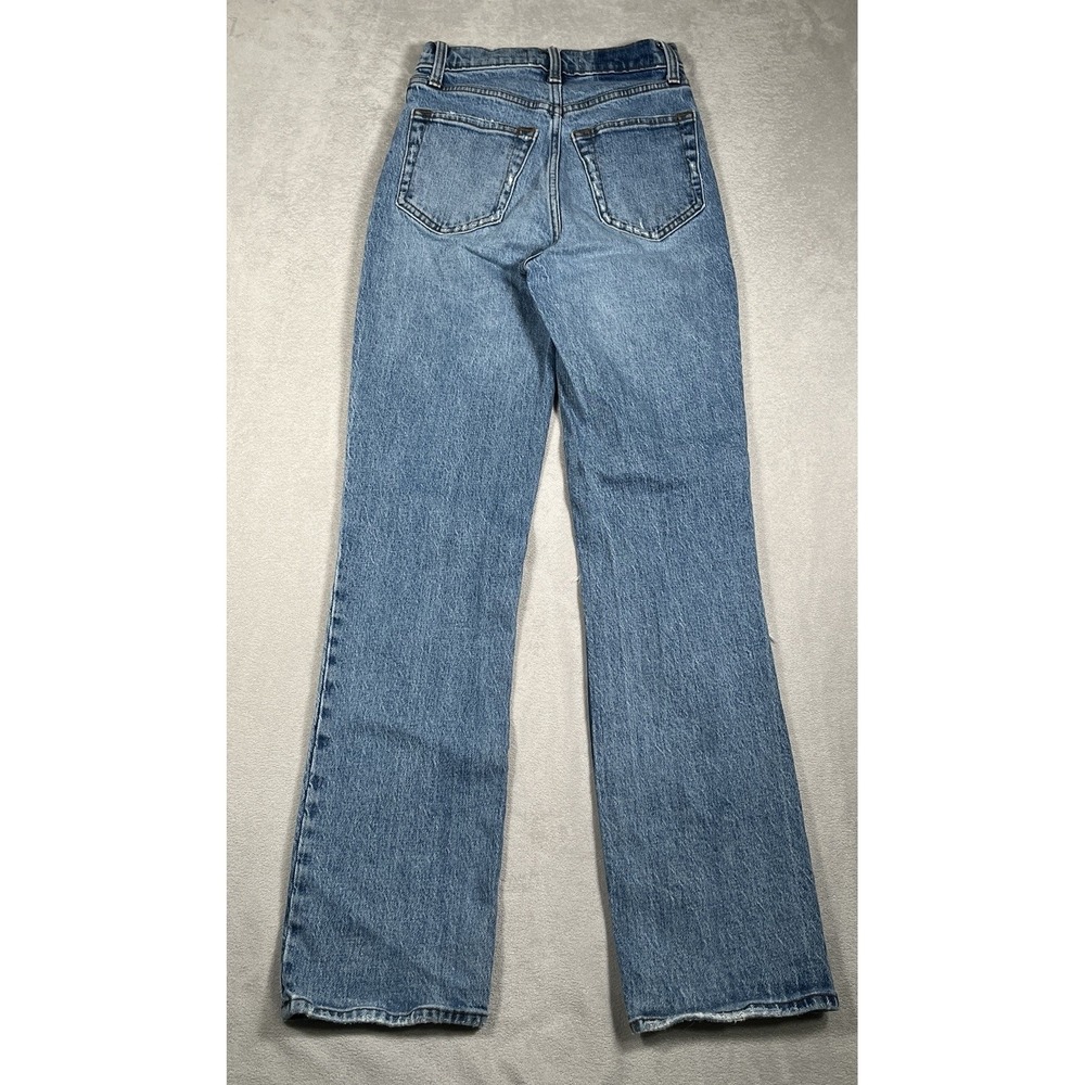 Abercrombie Fitch The 90's Straight Ultra High Rise Jeans Size 24/00 Distressed - Picture 5 of 9